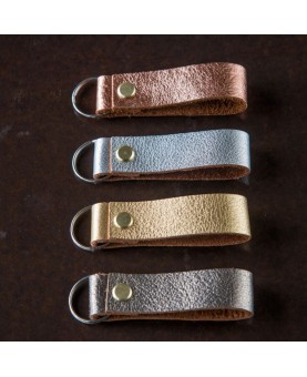 Porte clé en cuir "Métallisé"