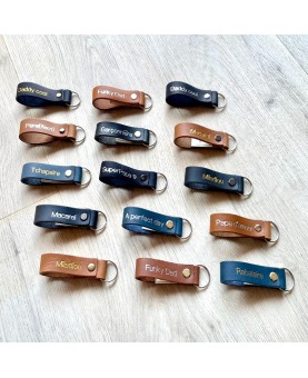 Porte clé en Cuir 'Papa'